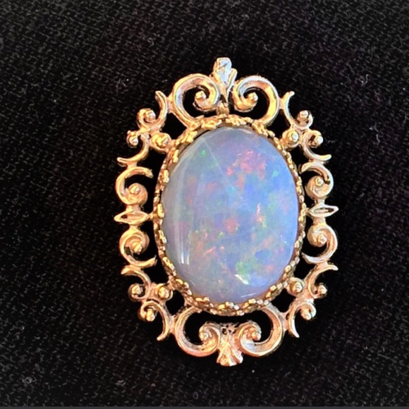 14k doublet opal pendant - Picture 6 of 8
